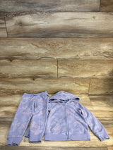 OshKosh 2pc Full Zip Butterfly Jacket & Joggers Set Lilac sz 4T