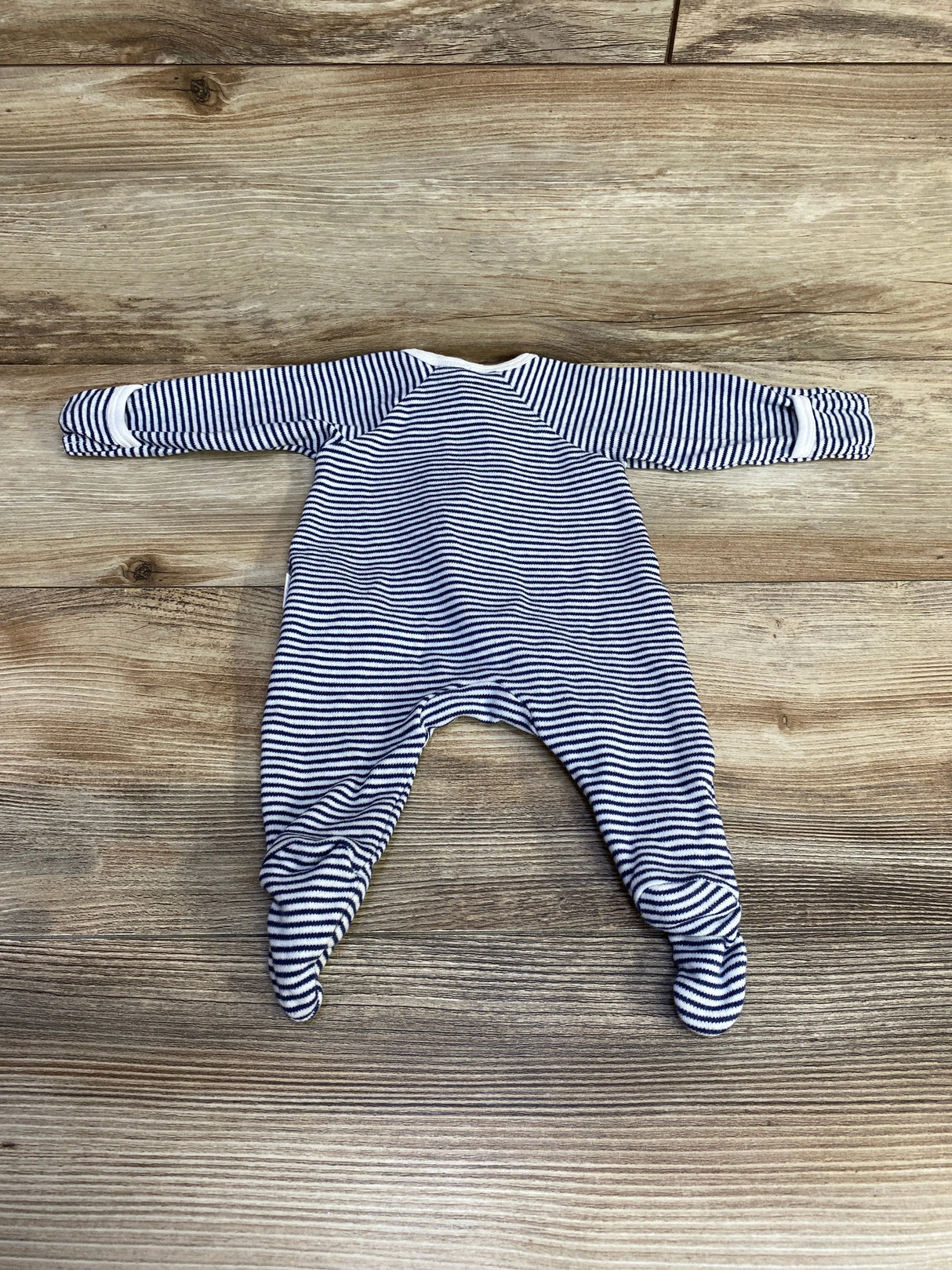 Purebaby Organic Striped Sleeper Navy sz Newborn - Me n Mommy To Be