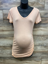 A Pea in the Pod Ruched Shirt Peach sz Medium
