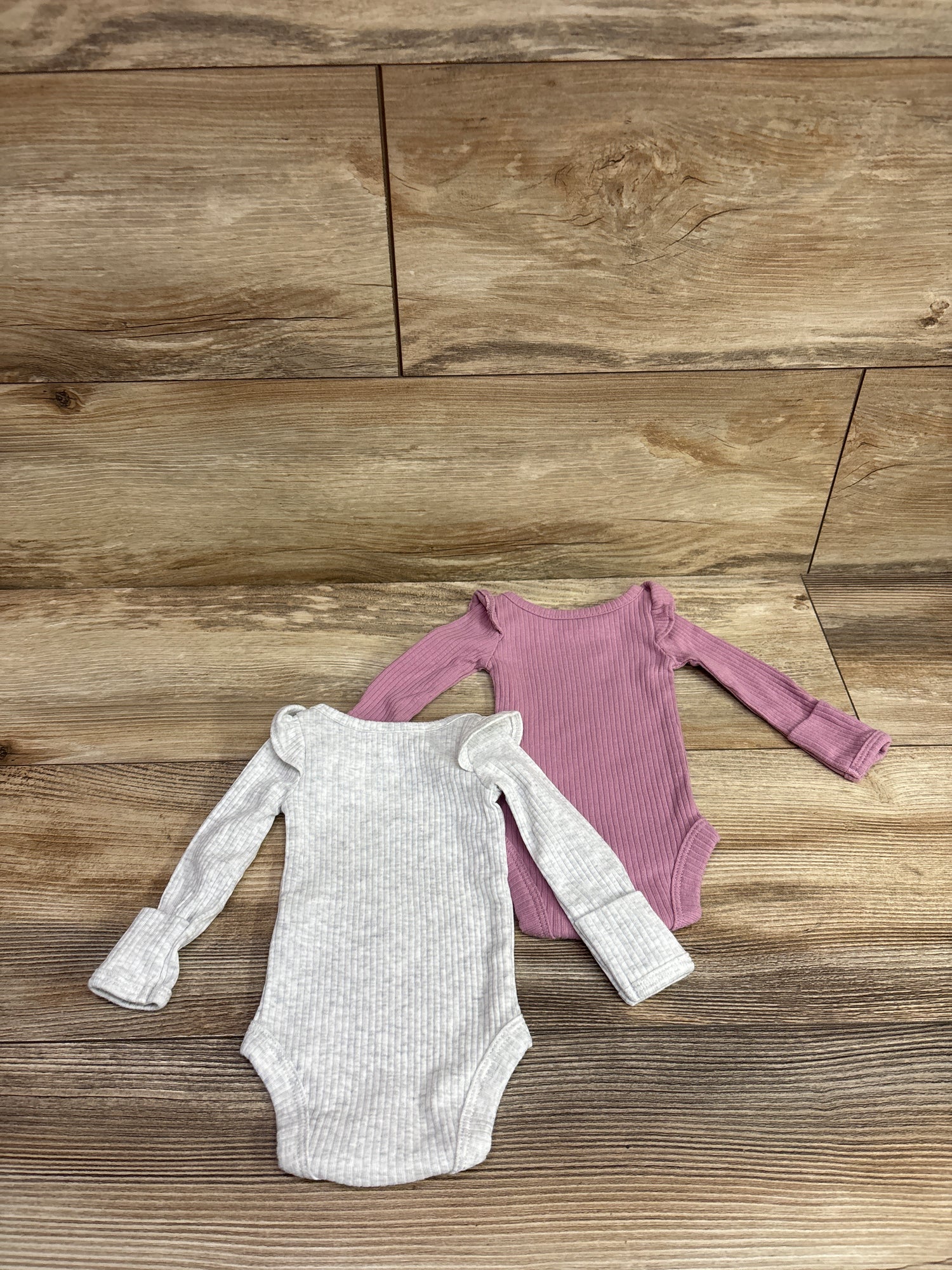 Carter's 2pk Ribbed Bodysuits Grey/Pink sz Preemie