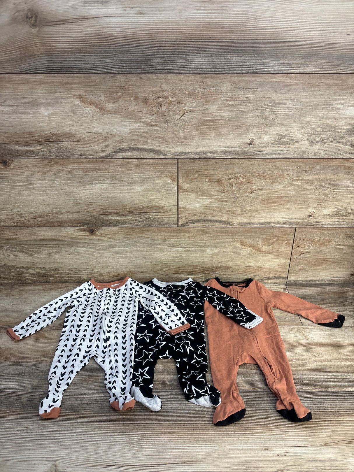 Cloud Island 3pk Sleepers Clay Orange sz Newborn