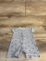 Mon Caramel Striped Anchor Shortie Romper Grey sz 24m