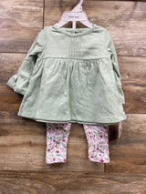 NEW Mini Hop 2pc Shirt & Floral Bottoms Sage sz 6m