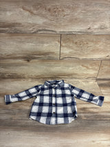 Cat & Jack Plaid Button Up Shirt Blue sz 18m