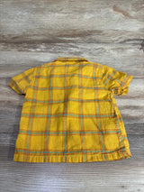 Old Navy Plaid Button Up Shirt Yellow sz 12-18m