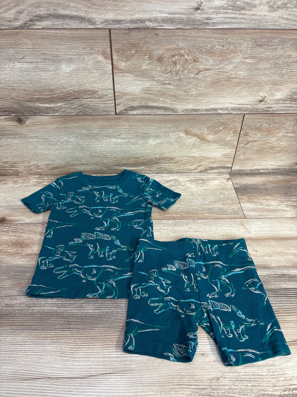 Member's Mark 2pc Dinosaur Pajama Set Emerald sz 4T