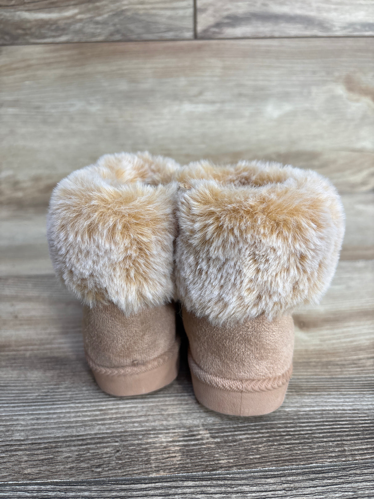 First Steps by Stepping Stone Faux Fur Boots, Tan sz 3c