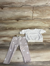 Jessica Simpson 2pc  Sweatshirt & Polka Dot Pants Set Taupe sz 12m