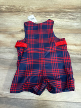 Florence Eiseman Plaid Shortall Navy/Red sz 18m