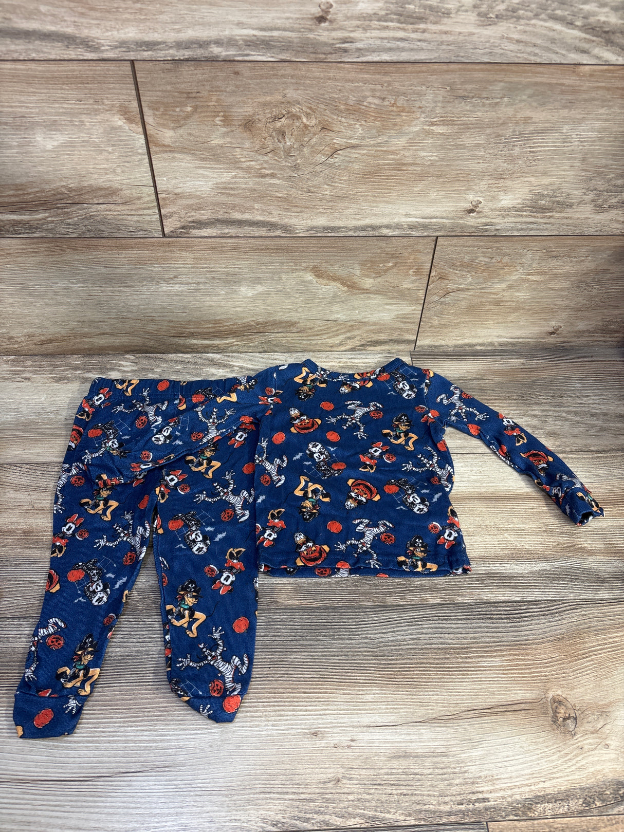 Disney Mickey Mouse 2pc Halloween Pajama Set Blue sz 2T