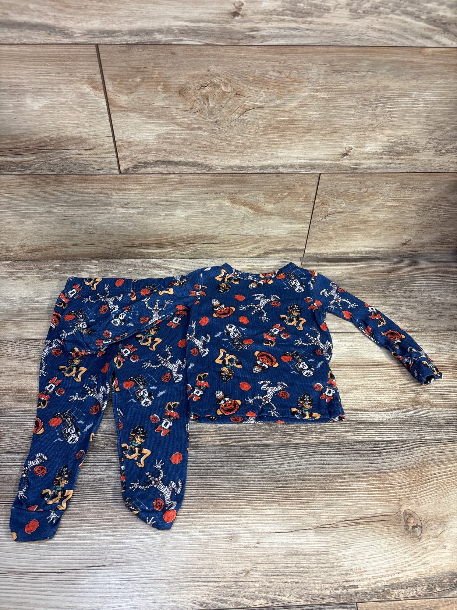 Disney Mickey Mouse 2pc Halloween Pajama Set Blue sz 2T