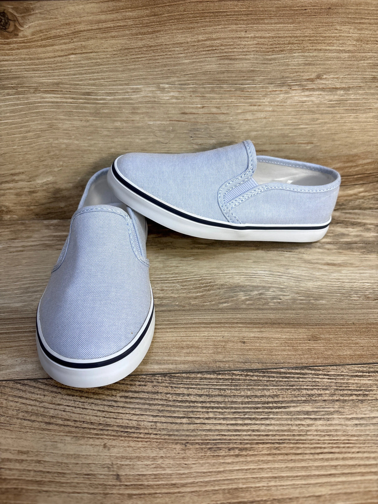 Janie & Jack Oxford Cotton Slip On Sneakers Zen Blue sz 12c - Me n Mommy To Be