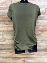 Ruby & Lace #momlife Ruched Maternity Shirt Green sz Medium