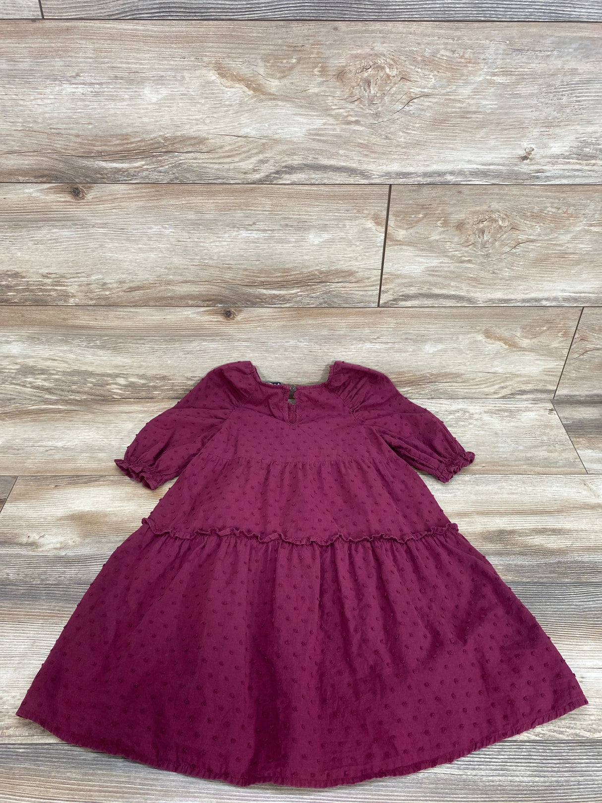 Cat & Jack Swiss Dot Burgundy Dress sz 4T