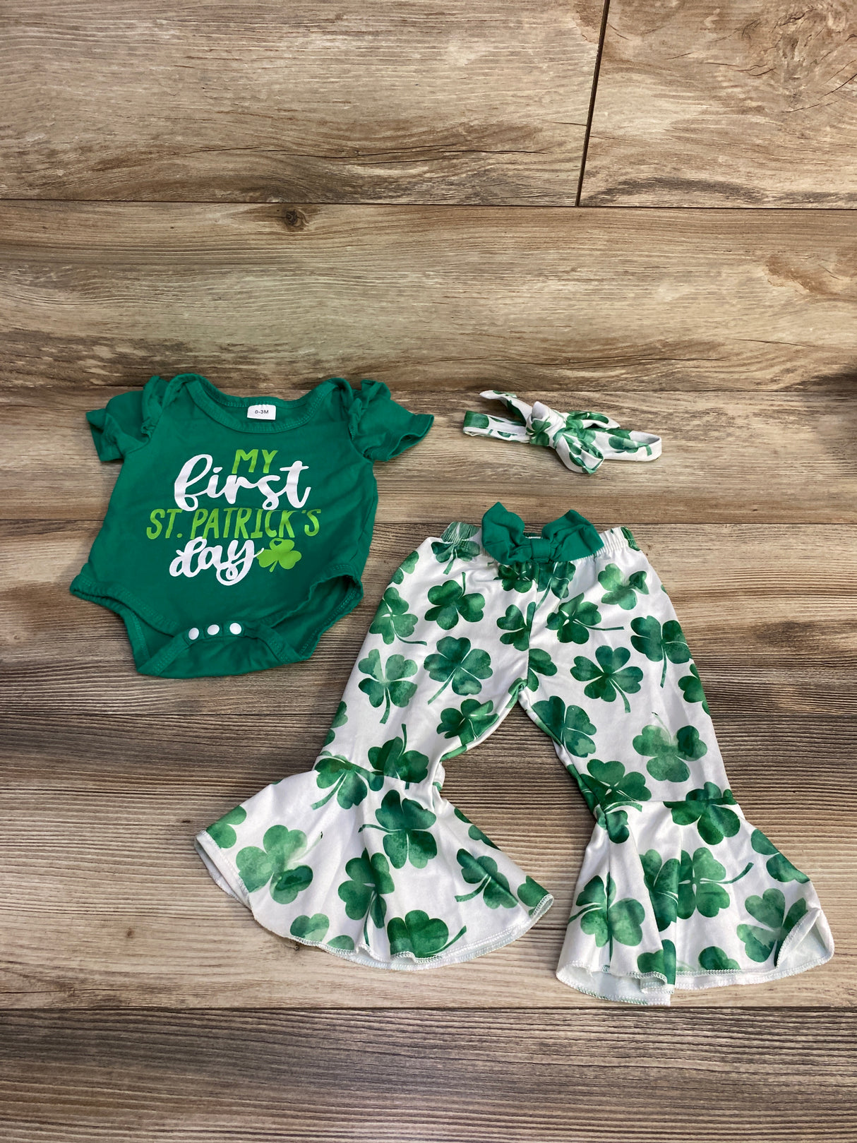 3pc My First St.Patrick's Day Bodysuit & Pants Green sz 0-3m