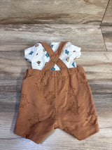 Pekkle 2pc Monster Bodysuit & Shortalls Set White sz 3m