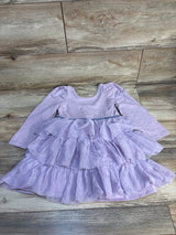 Janie & Jack Tiered Tulle Puff Sleeve Dress Lavender sz 3T