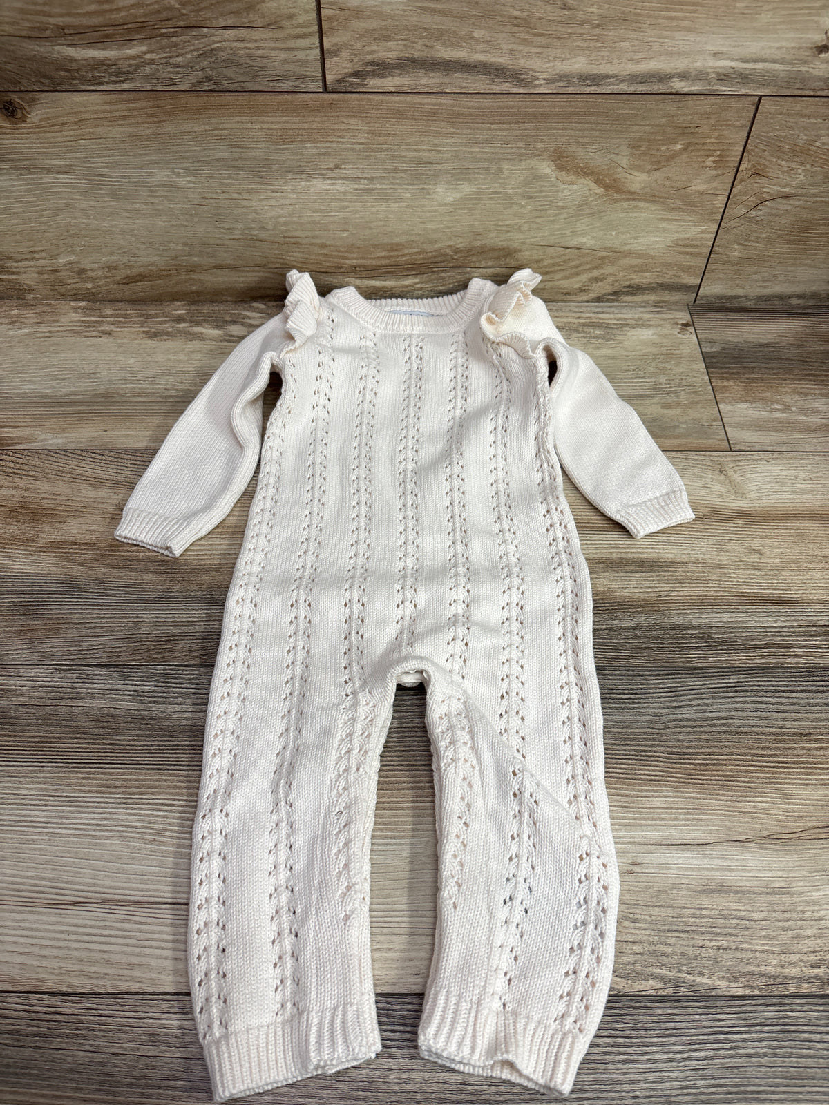 Old Navy Sweater Knit Ruffled Coverall Ivory sz 12-18m