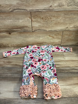 Marie Nicole Floral Ruffle Coverall White sz 9/12m