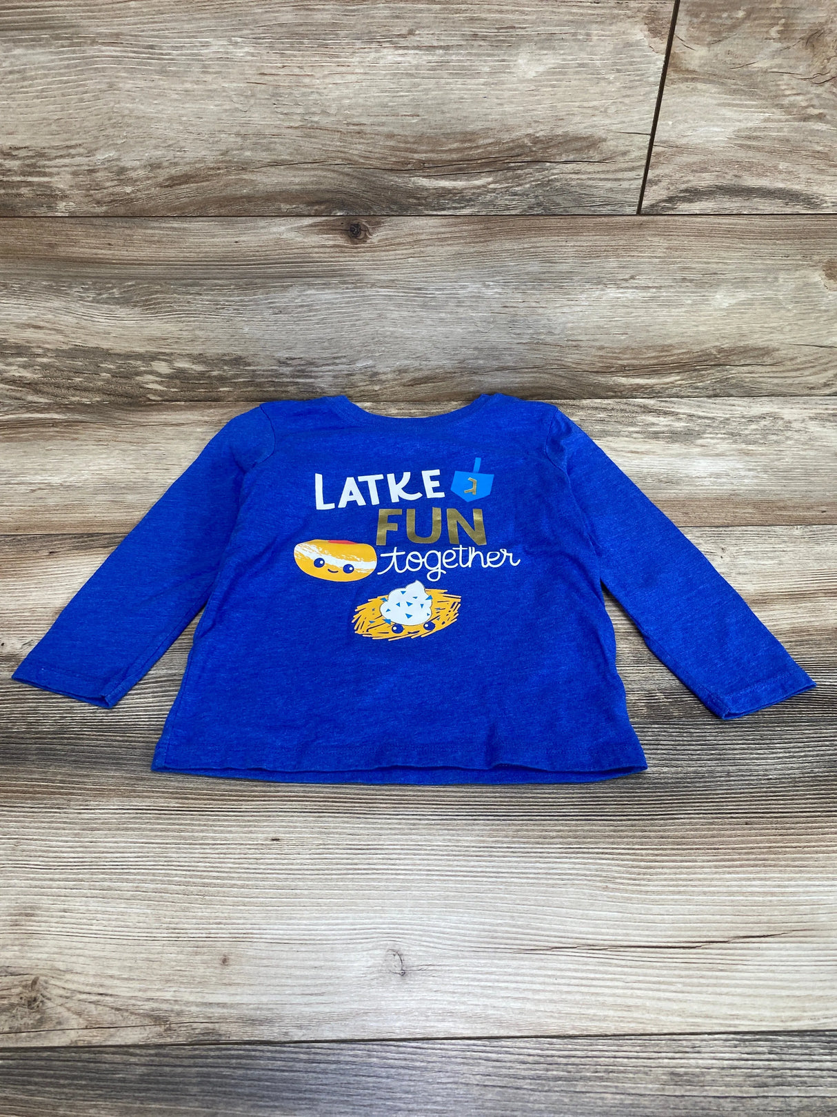 Cat & Jack Latke Fun Together Shirt Blue sz 4T