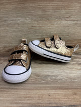 Converse Chuck Taylor All Star Easy-On Double Velcro Sneakers Gold sz 3c