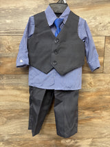 Andrew Fezza 4pc Suit Set Blue sz 6/9m