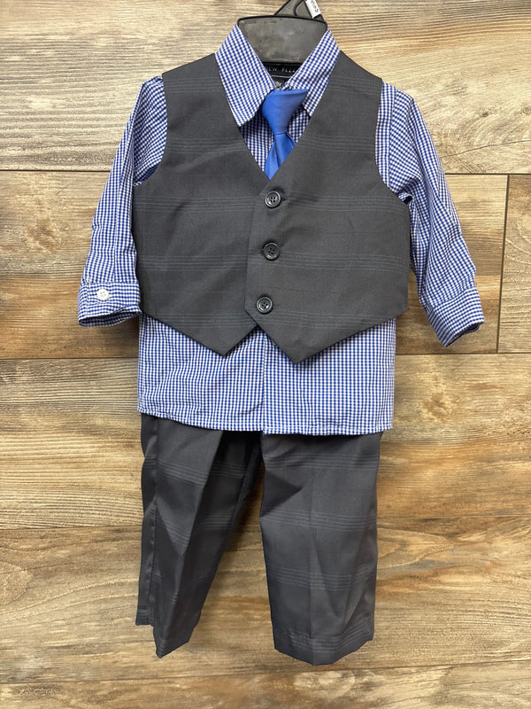 Andrew Fezza 4pc Suit Set Blue sz 6/9m