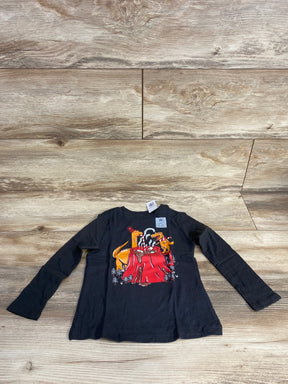 Black long sleeve toddler shirt with dinosaur and volcano graphic, size 3T