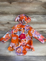 2pc Floral Rashguard Swimsuit & Hat Orange sz 6m