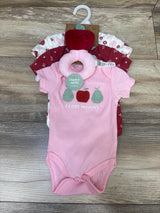 NEW DreamGro 3pk Bodysuits + Rattle Set Red sz 0-3m
