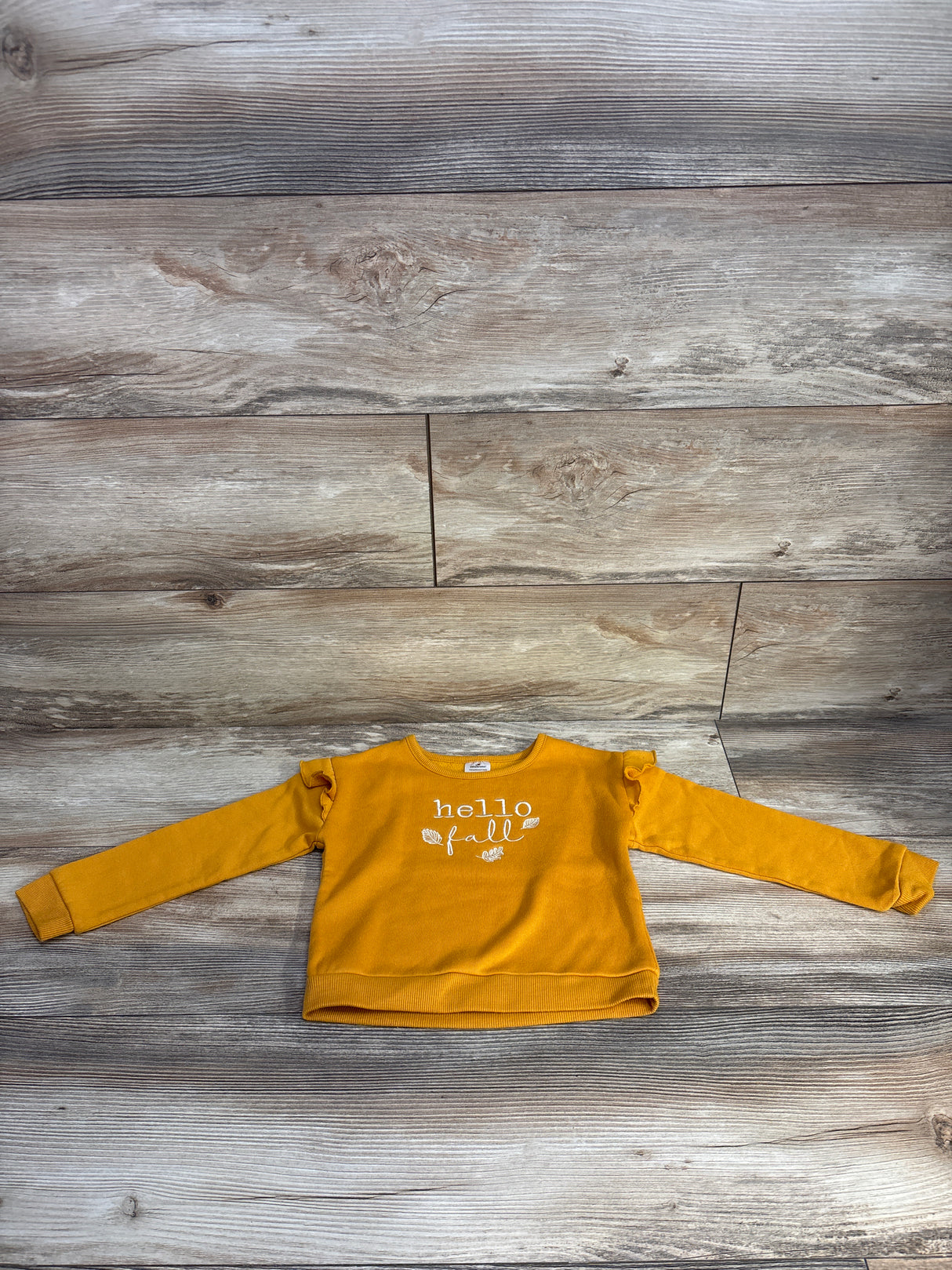 Way To Celebrate Hello Fall Ruffled Pull Over Sweater Yellow sz 3T