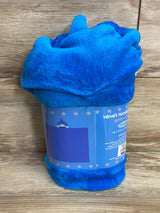 NEW Northpoint Velvet Hooded Blanket, Blue Shark