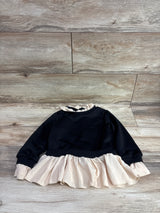 Shein Ruffled Hem Pullover Sweatshirt Black sz 2-3T