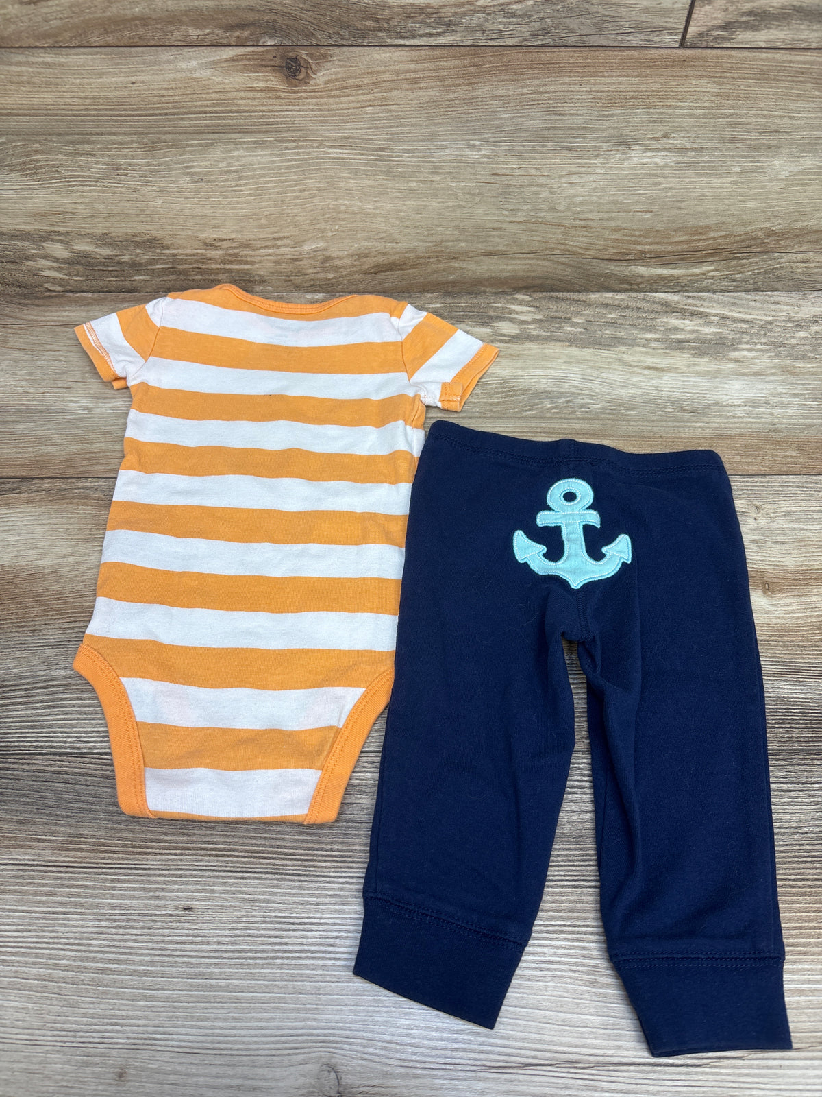 Carter's 2pc Striped Bodysuit & Pants Orange sz 9m