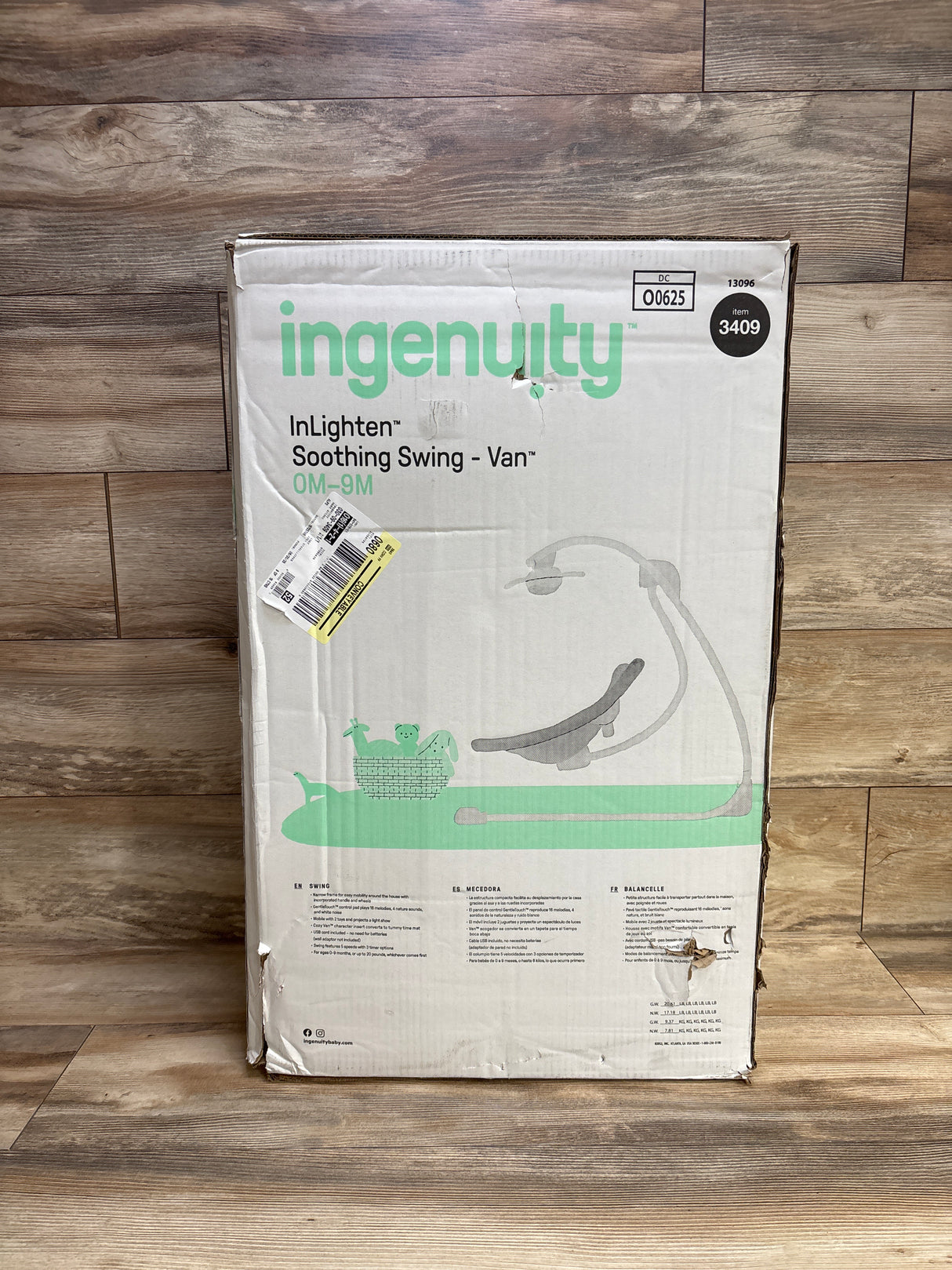 NEW Ingenuity InLighten Soothing Swing - Van the Elephant