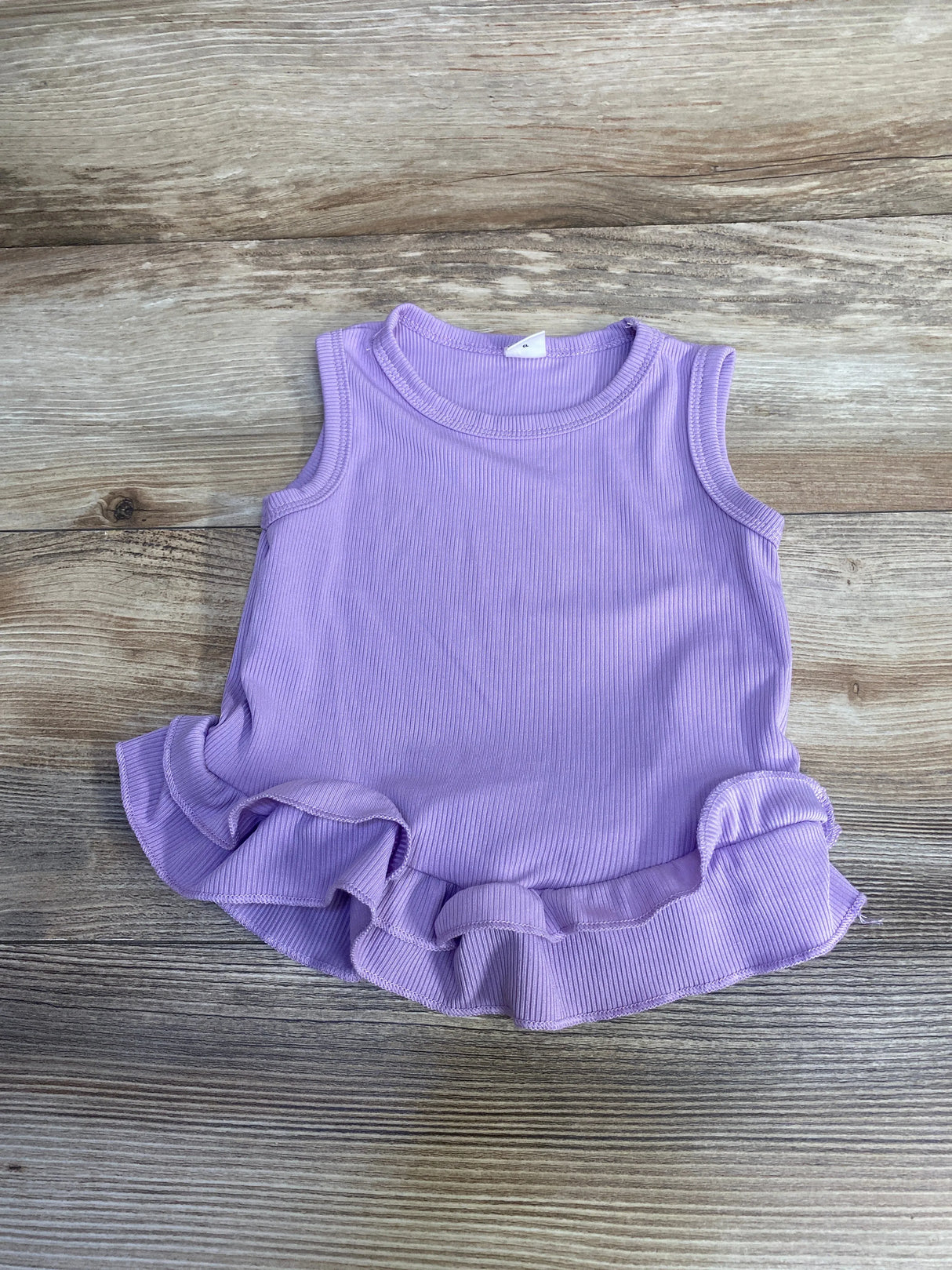 Shein Ribbed Ruffle Tank Top Purple sz 9-12m