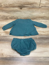 Cat & Jack Swiss Dot Top & Bloomers Green sz 18m