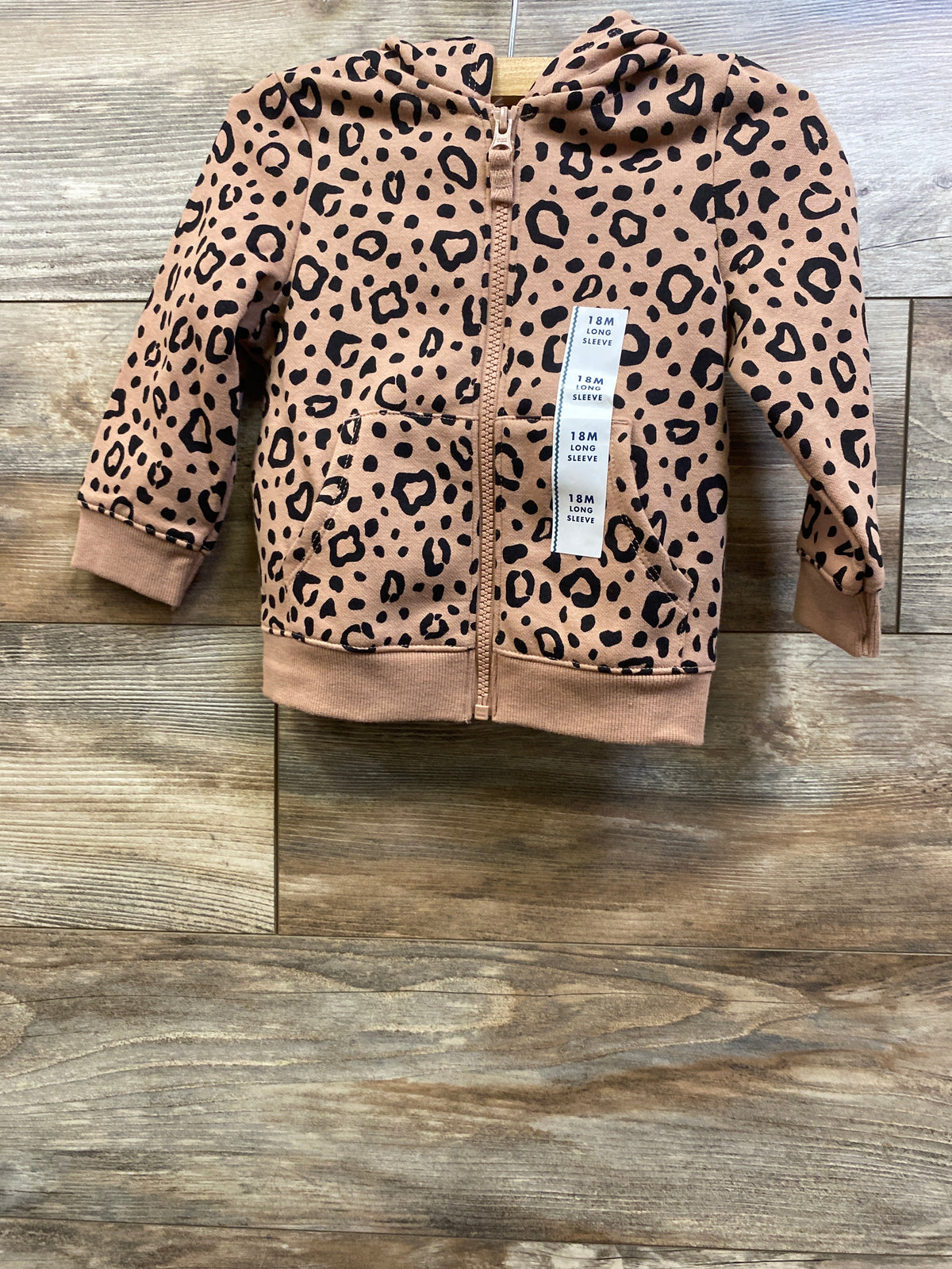 NEW Cat & Jack Full Zip Leopard Jacket Brown sz 18m