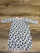 Yoga Sprout Bunny Print Sleep Gown White sz 0-6m
