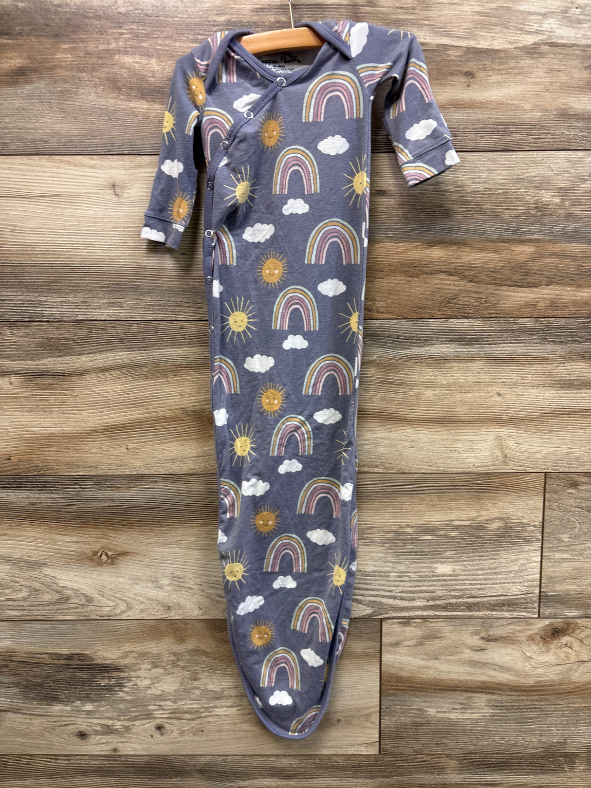 Copper Pearl Rainbow Print Knotted Gown Purple sz 0-4m