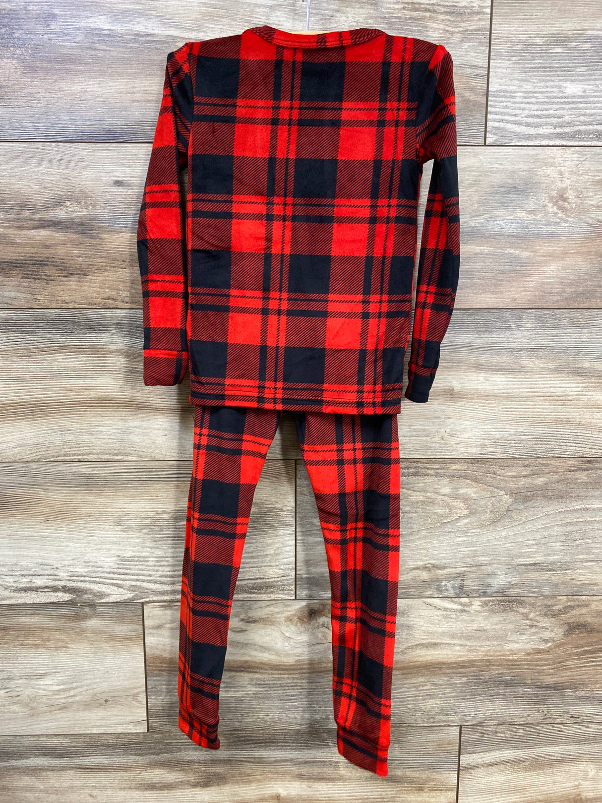 Cat & Jack 2pc Velour Buffalo Plaid Pajama Set Red sz 4T
