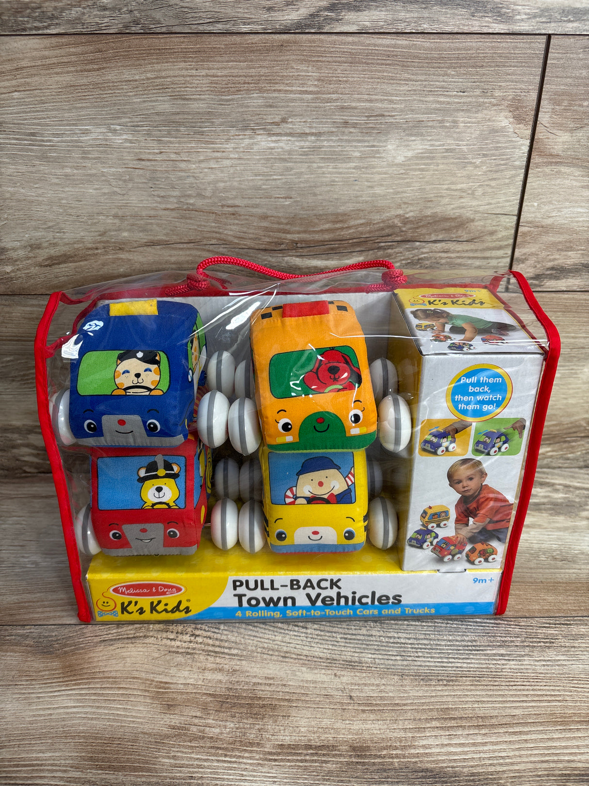 Melissa & Doug K's Kids Pull-Back Town Vehicle Set 4pk