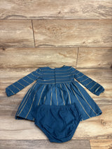 Carter's 2pc Long Sleeve Striped Dress & Bloomers Set Blue sz 24m