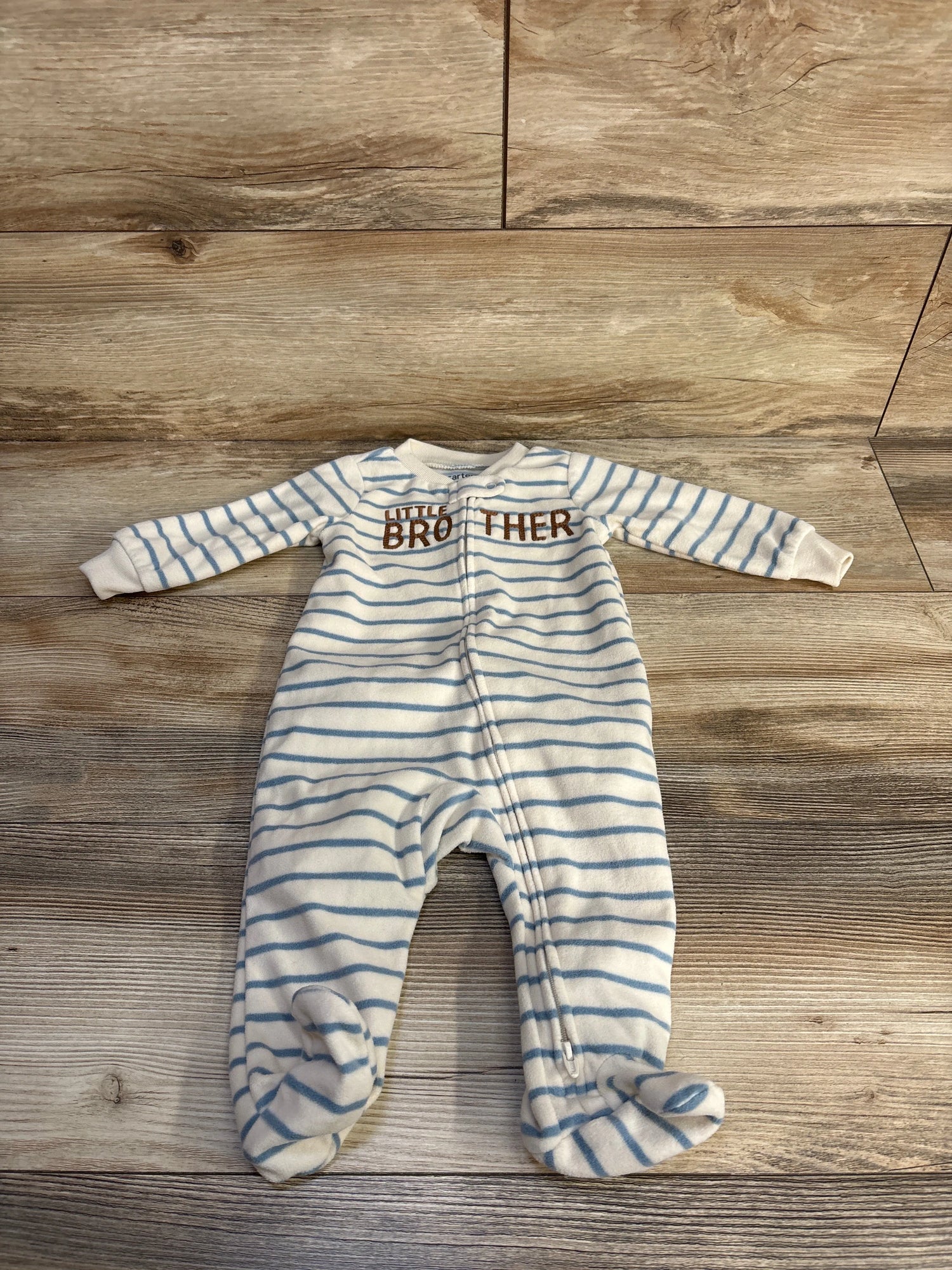 Child of Mine Little Brother Blanket Sleeper White sz 3-6m