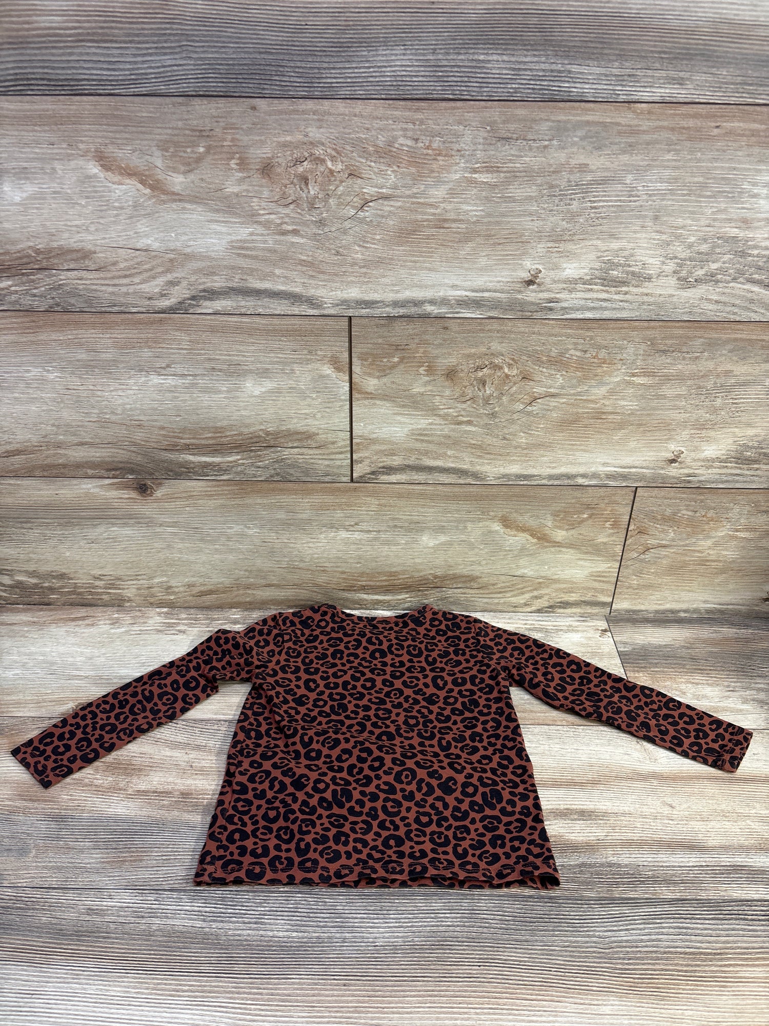 H&M Leopard Print Long Sleeve Shirt Brown sz 3/4T