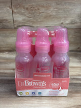 NEW Dr. Brown's Natural Flow Narrow Baby Bottles, Pink 8oz 6pk