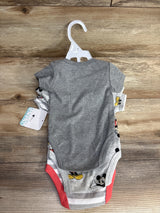 NEW Disney Baby 3pk Mickey Mouse Bodysuit Set Grey sz 0-3m