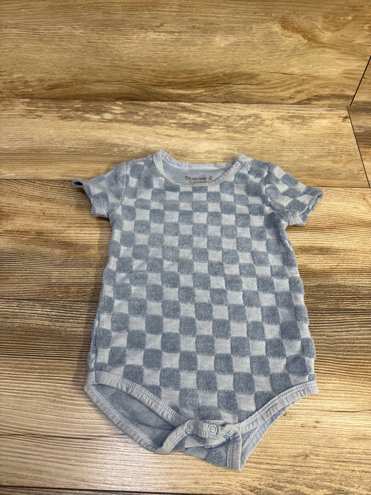Bearpaw Checkered Terry Cloth Bodysuit Blue sz 6/9m