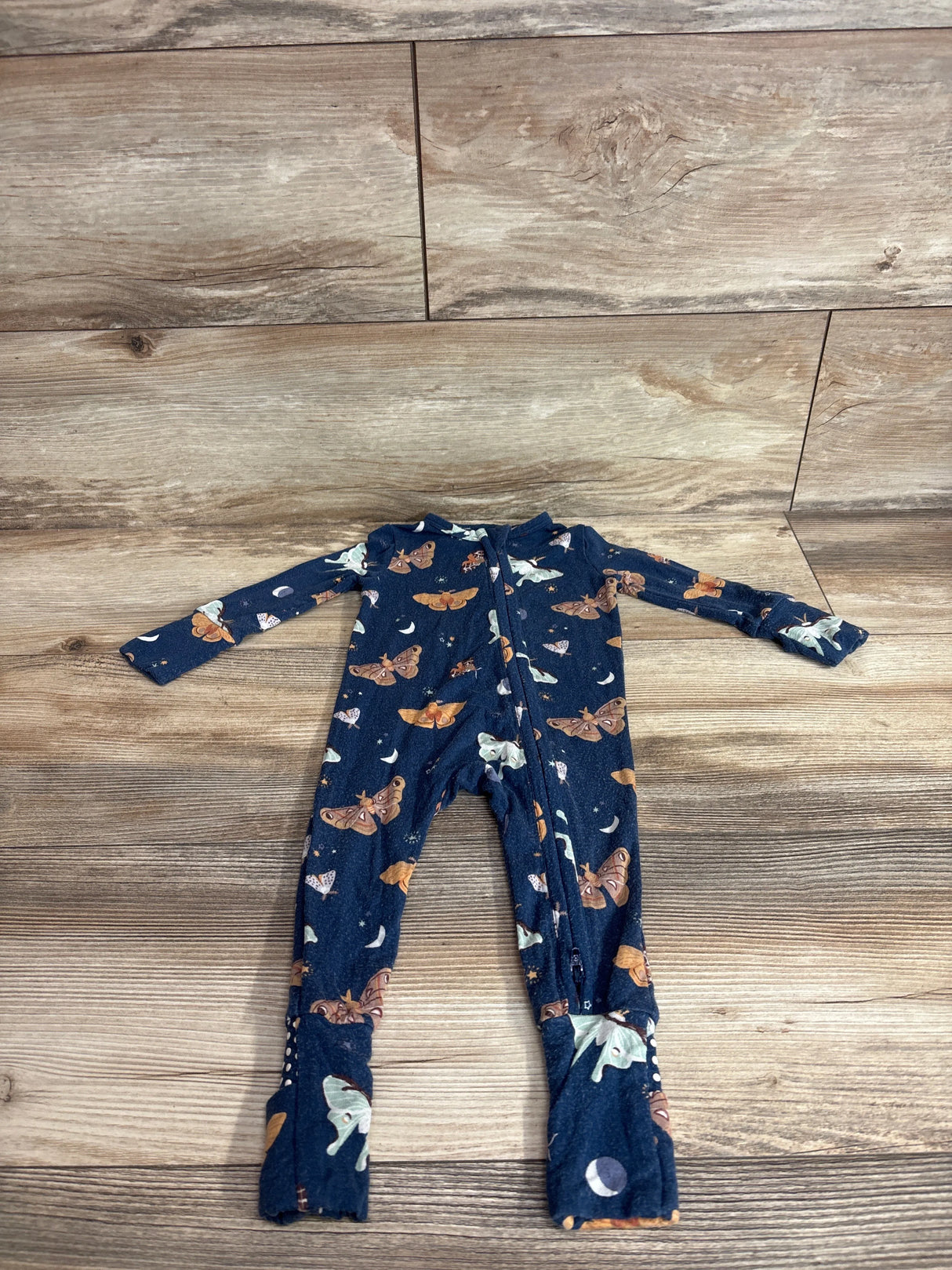 Angel Dear Bamboo Butterfly Convertible Zip Sleeper Navy sz 0-3m