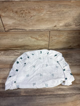 Cactus Print Muslin Bassinet Sheet White 18x32''